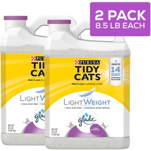 Tidy Cats Lightweight Glade Blossoms Scented Clumping Clay Cat Litter, 8.5-lb jug, case of 2