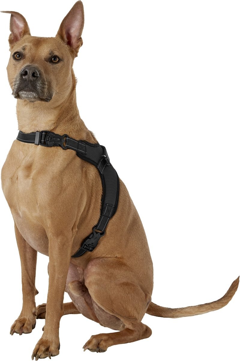 COPATCHY NoPull Reflective Adjustable Dog Harness, Black, Large