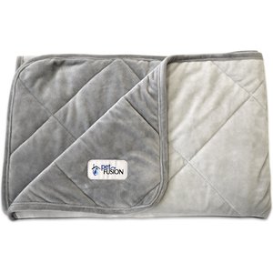 PetFusion Microplush Quilted Dog & Cat Blanket, Gray, Large