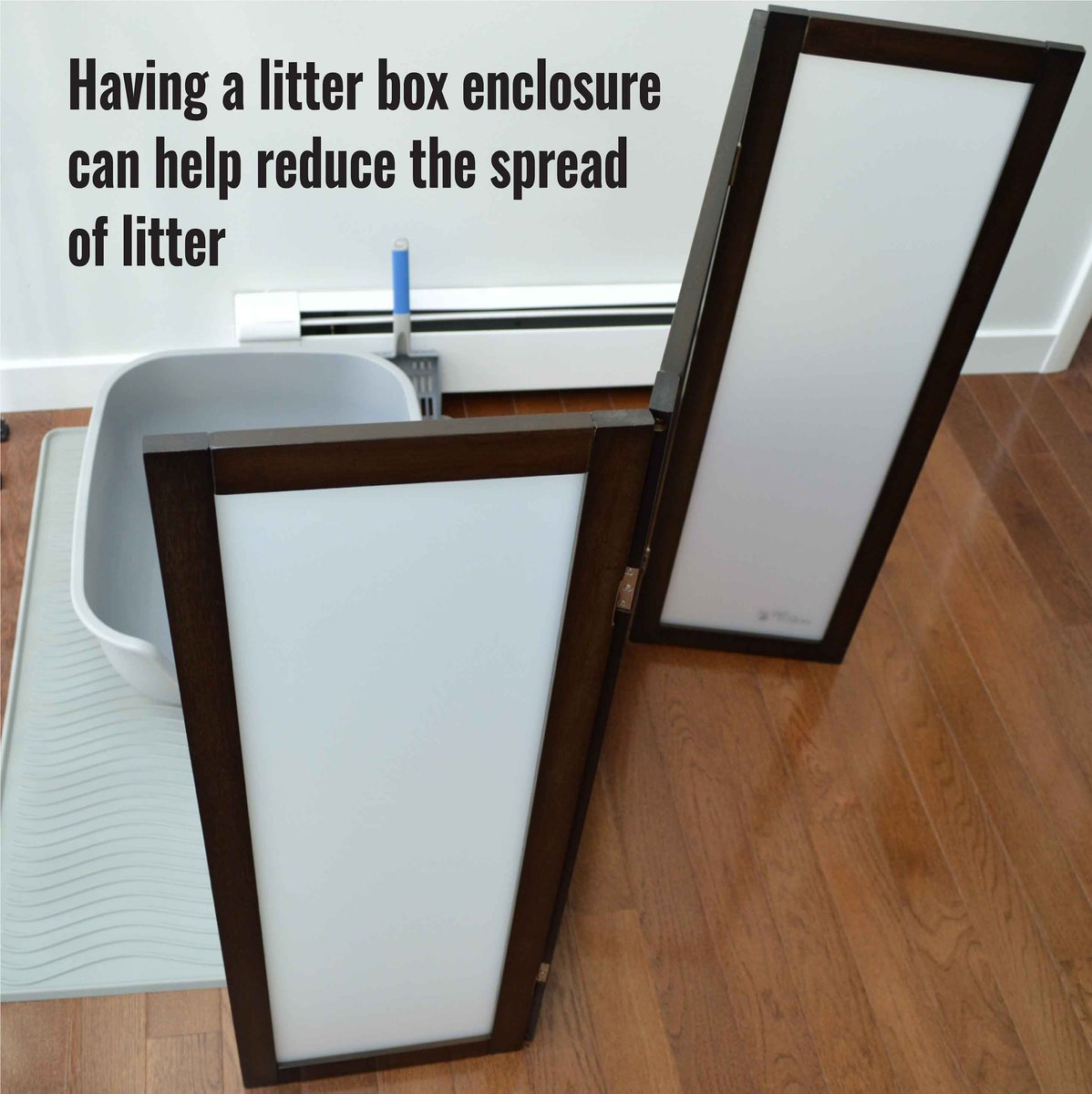 Litter box clearance privacy screen