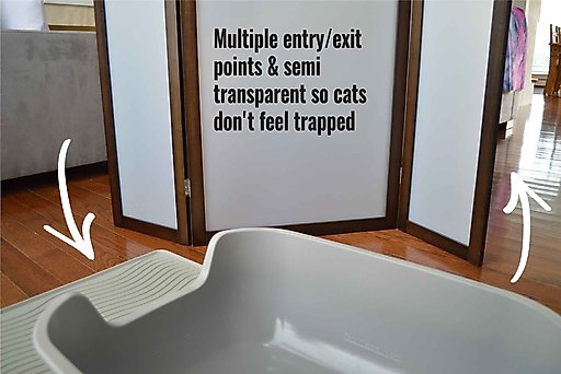 PetFusion Modest Cat Litter Box Privacy Screen, Brown, Large