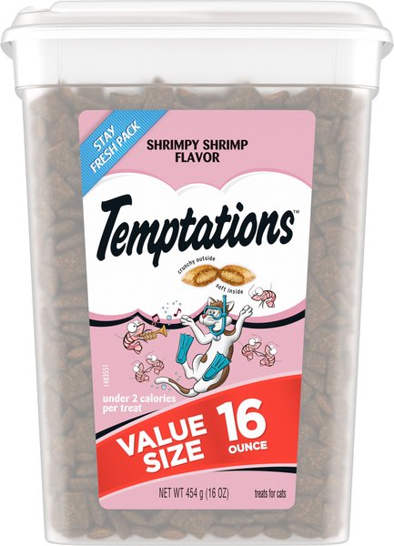 Temptations Classic Shrimpy Shrimp Flavor Soft & Crunchy Cat Treats, 16-oz tub slide 1 of 9