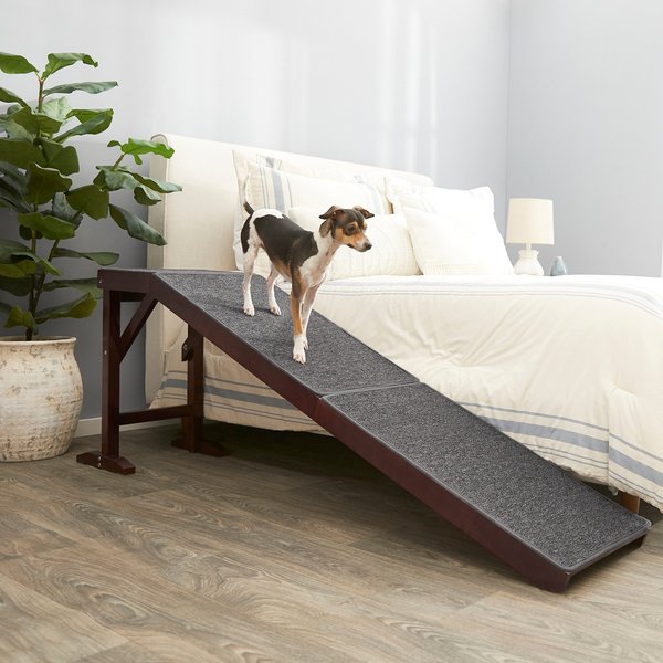 FRISCO Deluxe Wooden Carpeted Cat & Dog Ramp, Brown - Chewy.com