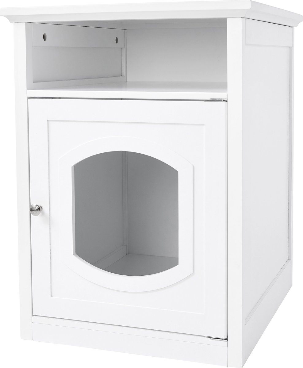 FRISCO Decorative Side Table Cat Litter Box Cover, White