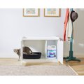 Frisco Decorative Bench Cat Litter Box Cover, White