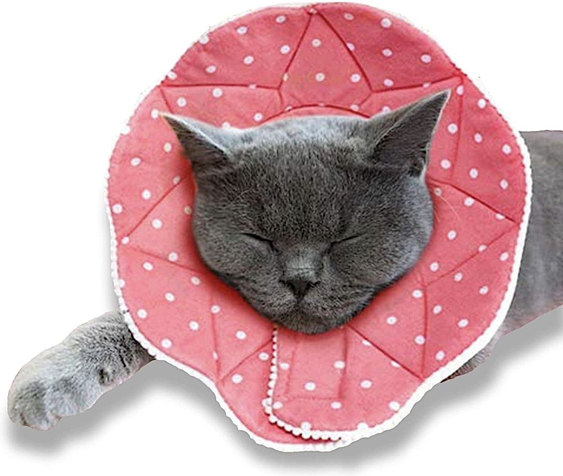 SUNGROW Post Surgery Soft Cone Dog Cat Recovery Collar Pink