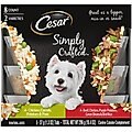 Cesar Simply Crafted Variety Pack Chicken, Carrots, Potatoes & Peas, & Beef, Chicken, Purple Potatoes, Green Beans & Red Rice Adult Wet Dog Food Topper, 1.3-oz, pack of 8
