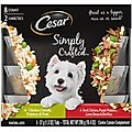 Cesar Simply Crafted Variety Pack Chicken, Carrots, Potatoes & Peas & Beef, Chicken, Purple Potatoes, Green Beans & Red Rice Adult Wet Dog Food Topper, 1.3-oz, pack of 8
