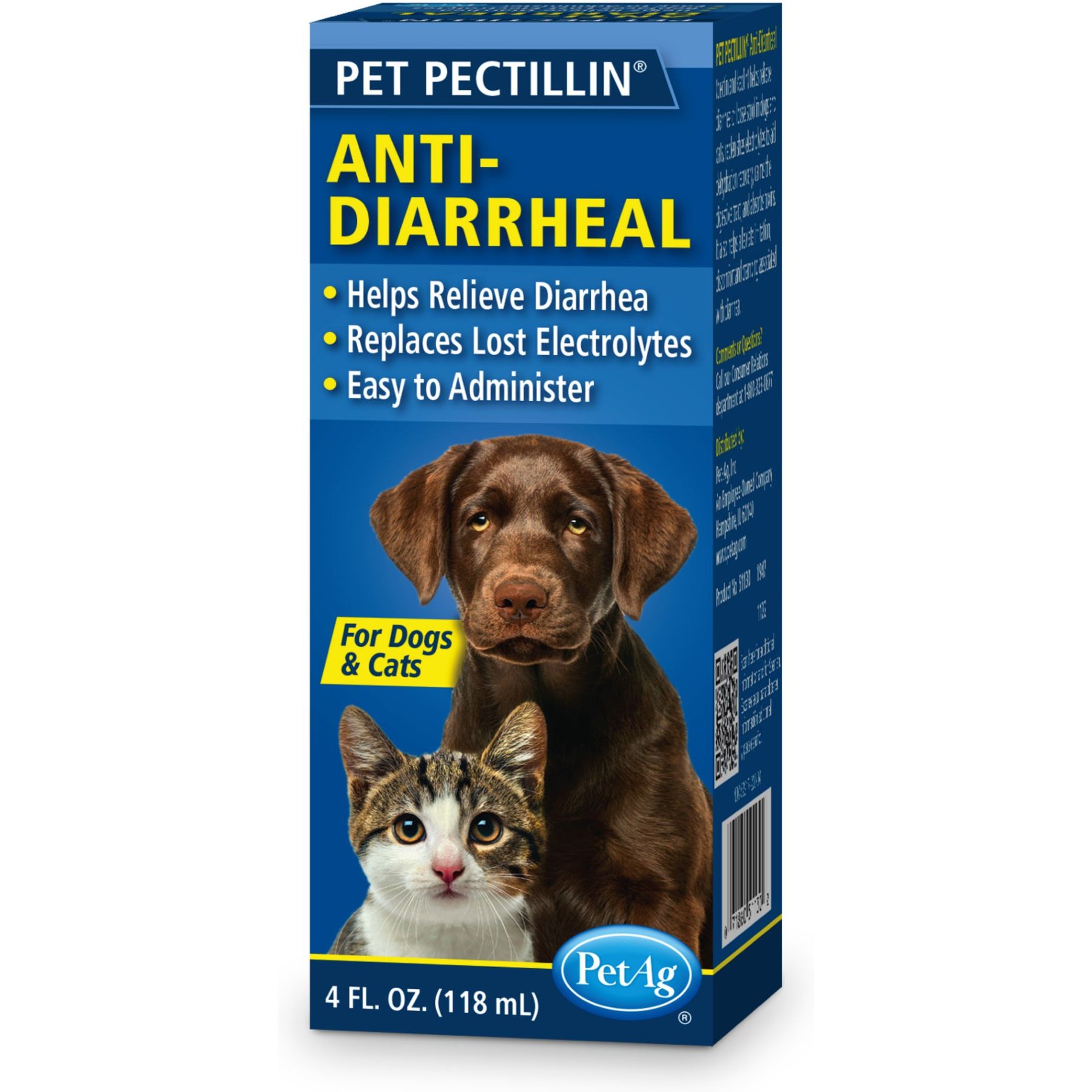 PETAG Pet Pectillin AntiDiarrheal Medication for Dogs & Cats, 4oz