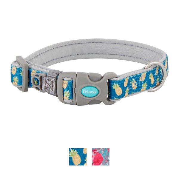 Frisco Patterned Neoprene Dog Collar, Pineapple, Small: 10 to 14-in neck, 3/4-in wide slide 1 of 6