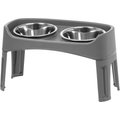 IRIS USA Elevated Dog Feeder with Attachable Feet, Gray, 8-cup