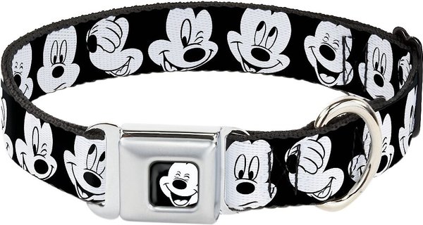 Buckle-Down Mickey Mouse Expressions Polyester Seatbelt Buckle Dog Collar, Large: 15 to 26-in neck, 1-in wide slide 1 of 8