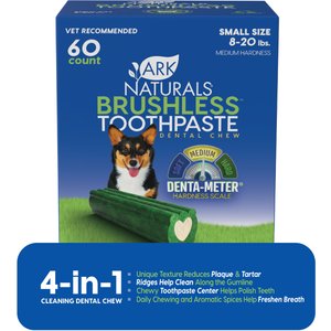 Ark Naturals Brushless Toothpaste Small Gluten-Free Dental Dog Treats, 35-oz box, 60 count