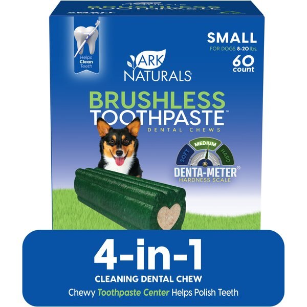 ARK NATURALS Brushless Toothpaste Small Dental Dog Treats, 35oz box
