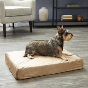 Petmaker Memory Foam Pillow Dog Bed w/Removable Cover, Tan, Medium