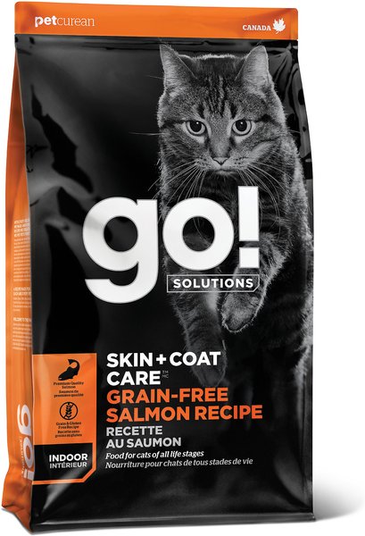 Go! Solutions Skin + Coat Care Grain-Free Salmon Recipe Dry Cat Food, 3-lb bag slide 1 of 9