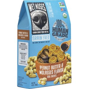 Wet Noses Grain-Free Peanut Butter & Molasses Flavor Dog Treats, 14-oz box