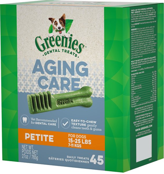 Greenies Aging Care Petite Dental Dog Treats, 45 count slide 1 of 9