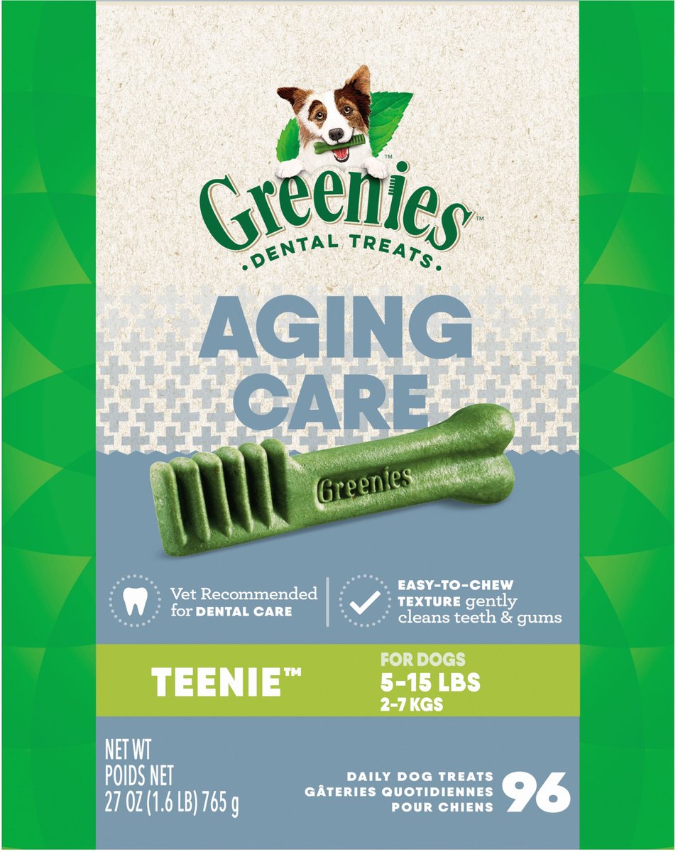 GREENIES Aging Care Teenie Dental Dog Treats 96 count Chewy