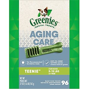 Greenies Aging Care Teenie Dental Dog Treats, 96 count