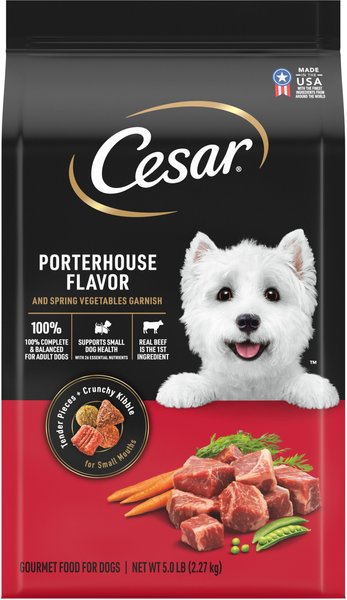 Cesar Porterhouse Flavor & Spring Vegetables Garnish Small Breed Adult Dry Dog Food, 5-lb bag slide 1 of 9