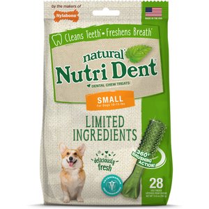 Nylabone Nutri Dent Natural Dental Fresh Breath Flavored Chew Treat, Small, 28 count