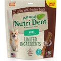 Nylabone Nutri Dent Filet Mignon Flavored Dog Dental Chews, Regular, Mini, 160 Count