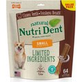 Nylabone Nutri Dent Filet Mignon Flavored Dog Dental Chews, Regular, Small, 64 count