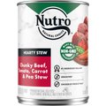 Nutro Hearty Stew Adult Chunky Beef, Tomato, Carrot & Pea Canned Dog Food, 12.5-oz, case of 12