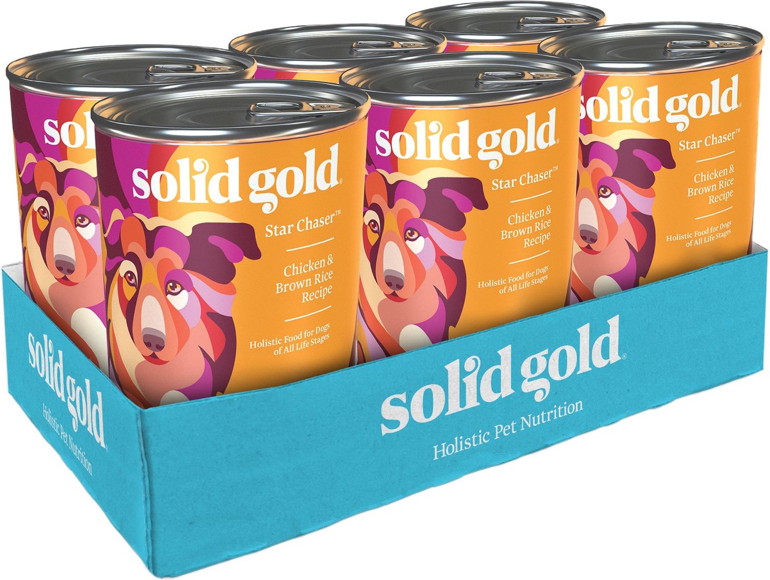 SOLID GOLD Star Chaser Chicken & Brown Rice Recipe Canned Dog Food, 13. ...