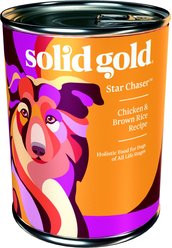 Solid Gold Star Chaser Chicken & Brown Rice Recipe Canned Dog Food, 13.2-oz, case of 6
