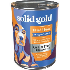 Solid Gold Fit & Fabulous Chicken, Sweet Potato & Green Bean Weight Control Recipe Grain-Free Canned Dog Food, 13.2-oz, case of 6