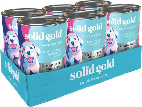 Solid Gold Love At First Bark Chicken, Potatoes & Apples Puppy Recipe Grain-Free Canned Dog Food, 13.2-oz, case of 6 slide 1 of 7