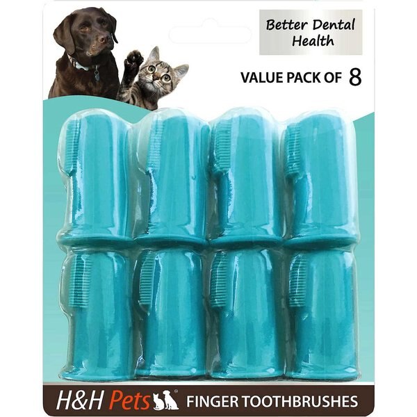 H&H PETS Dual Headed Dog & Cat Toothbrush, 4 count