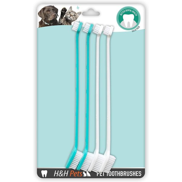 PET REPUBLIQUE Dog & Cat DualHead Toothbrush, 3 count
