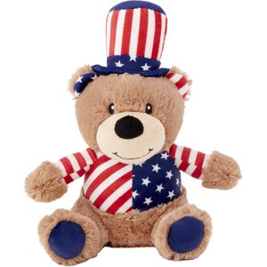 Frisco American Flag Bear Plush Squeaky Dog Toy