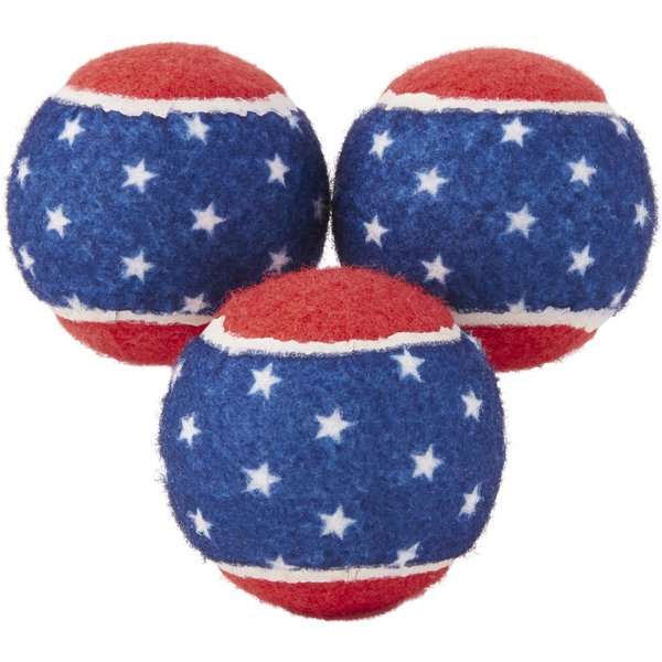 Frisco Fetch Squeaking American Flag Tennis Ball Dog Toy