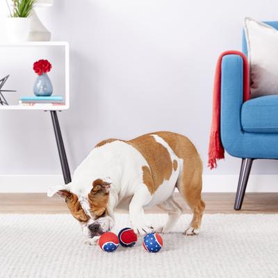 Show full view: Frisco Fetch Squeaking American Flag Tennis Ball Dog Toy, Medium, 3 count slide 3 of 6