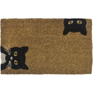 Entryways Peeping Cats Handwoven Doormat, 18x30