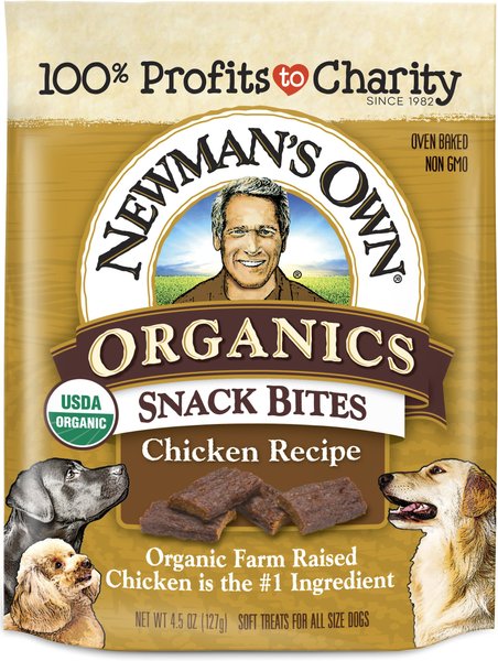 Newman's Own Organics Snack Bites Chicken Recipe Grain-Free Dog Treats, 4.5-oz bag slide 1 of 5