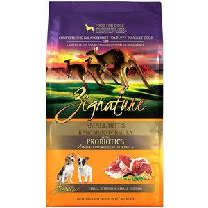 Zignature Small Bites Kangaroo Formula With Probiotics Dry Dog Food, 4-lb bag