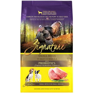 Zignature Small Bites Turkey Formula With Probiotics Dry Dog Food, 4-lb bag