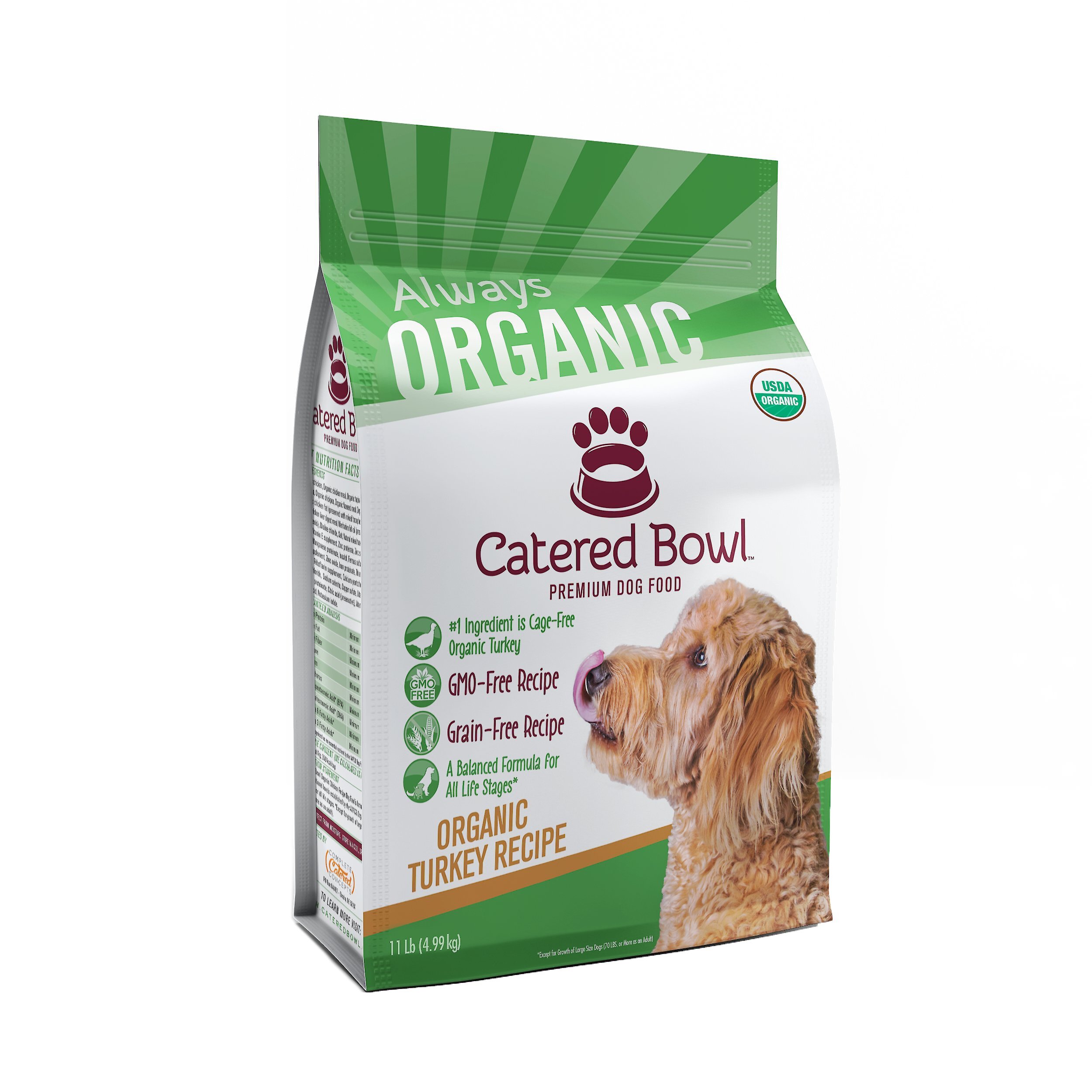 Product Reviews for CATERED BOWL Organic Turkey Recipe Dry Dog Food