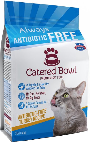 CATERED BOWL Antibiotic Free Turkey Recipe Dry Cat Food 3 lb bag