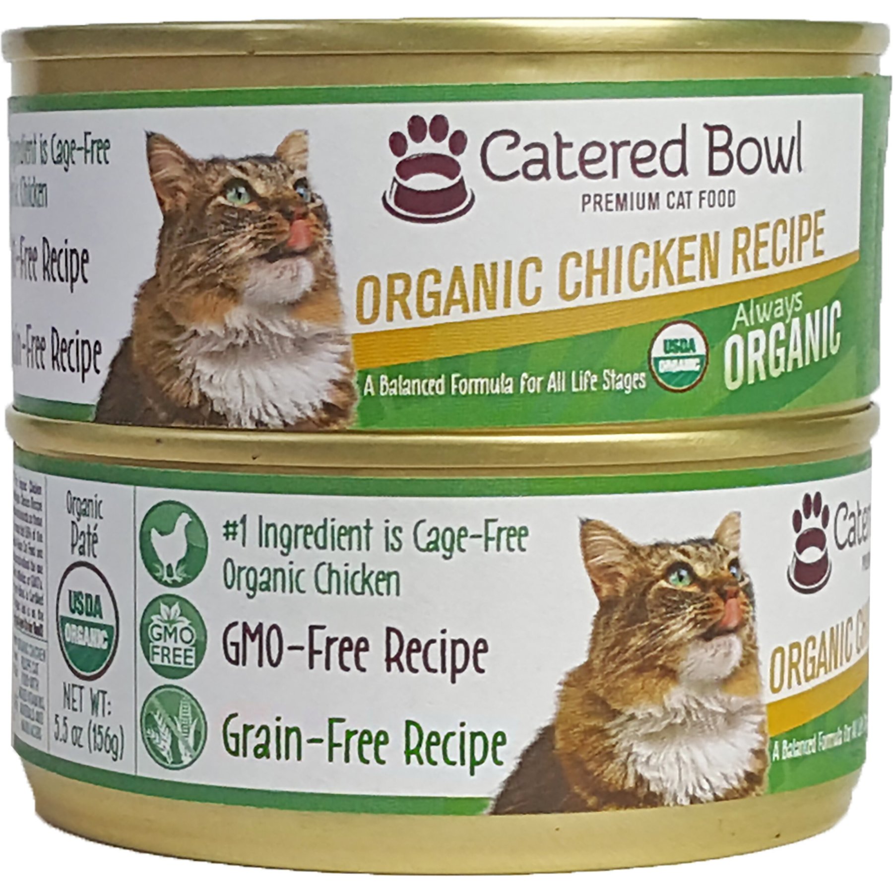 Catered Bowl Organic Chicken Recipe Canned Cat Food