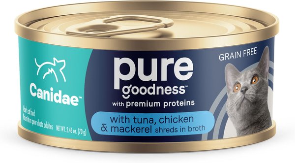 CANIDAE Adore Grain-Free Tuna, Chicken & Mackerel in Broth Canned Cat Food, 2.46-oz, case of 24 slide 1 of 8