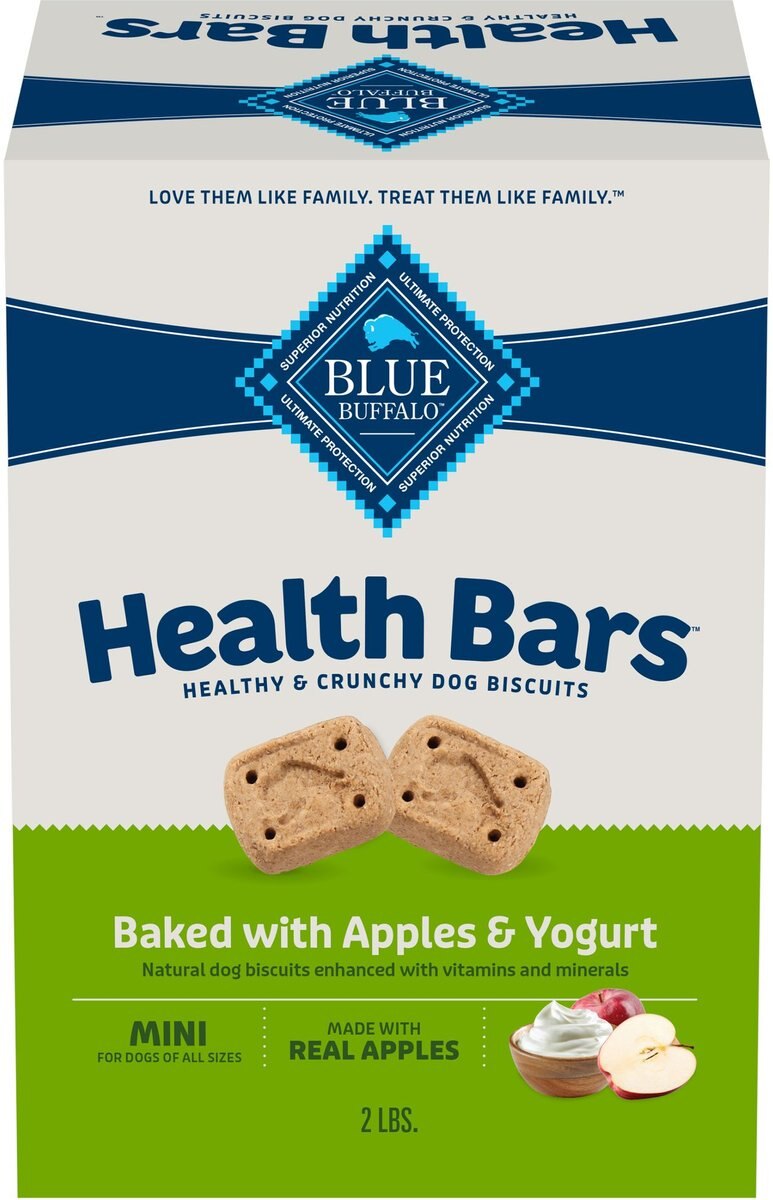 BLUE BUFFALO Mini Health Bars Baked Apples & Yogurt Dog Treats, 2lb