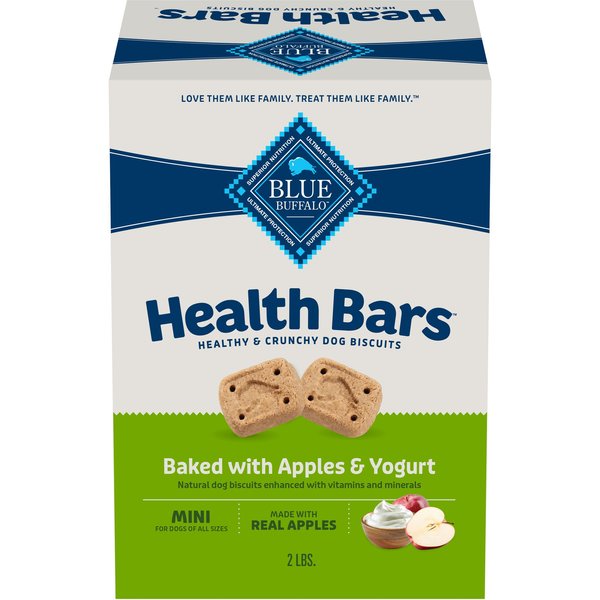BLUE BUFFALO Mini Health Bars Baked Apples & Yogurt Dog Treats, 2lb