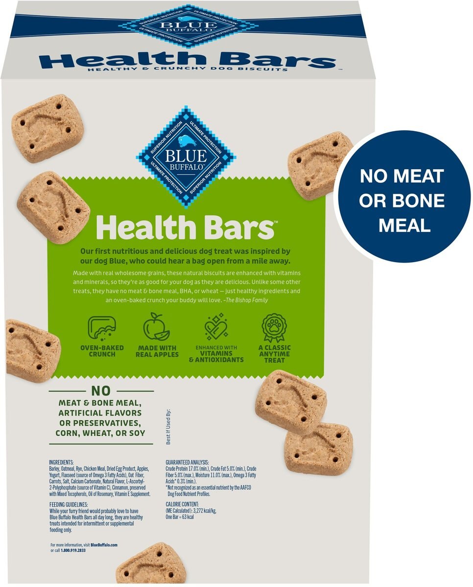 BLUE BUFFALO Mini Health Bars Baked Apples & Yogurt Dog Treats, 2lb