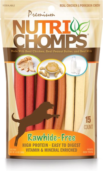 Nutri Chomps Assorted Flavor Mini Stick Dog Treats, 15 count slide 1 of 2